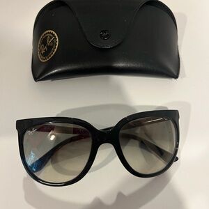 Ray-Ban Women's Black Gradient Oversized Cat Eye Sunglasses